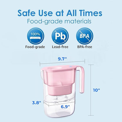 Waterdrop PT-05P Water Filter Pitcher, 7-Cup Capacity, NSF Certified, 5X Longer