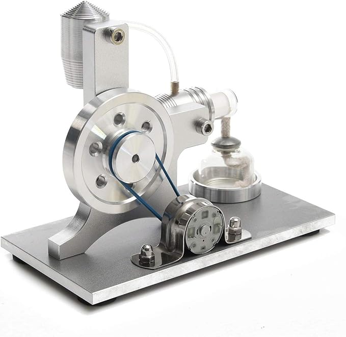 Hot Air Stirling Motor Power Generator Alpha Engine Model Educational Physics Experiment Kit (A)