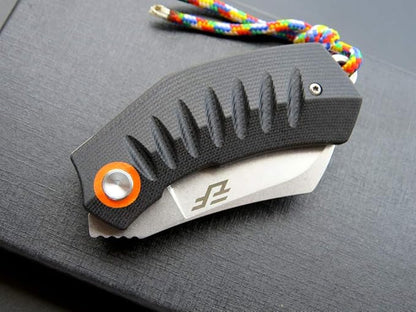 Eafengrow EF85 Folding Knife with Clip Stone Wash D2 Steel Blade G10 Handle Pocket Knife Ball Bearing Flipper Outdoor Camping Survival EDC Tool Knives(black)