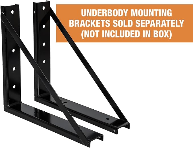 Buyers Products 1703349 Black Steel Underbody Truck Tool Box – 14 x 12 x 18 Inch - Truck Bed & Underbelly RV Storage Box, Locking T-Latch, Weather-Resistant, Heavy-Duty Flatbed Job Box, Made in USA