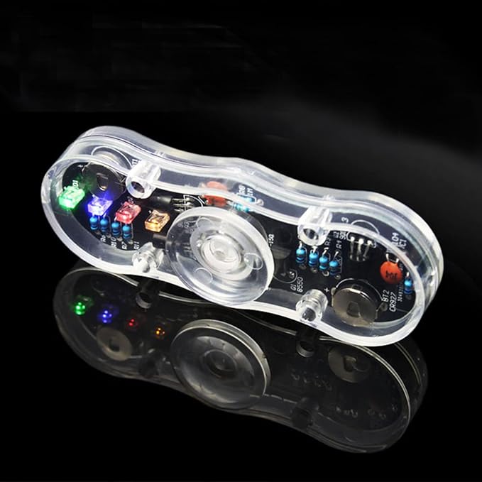 ISolderStore 2 Leaves LED Rotating Gyroscope DIY Kit Soldering Project Electronics Kit Soldering Practice Kit Suitable for Beginners