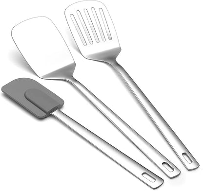 Berglander Stainless Steel Spatulas Set 3pcs, Metal Spatula