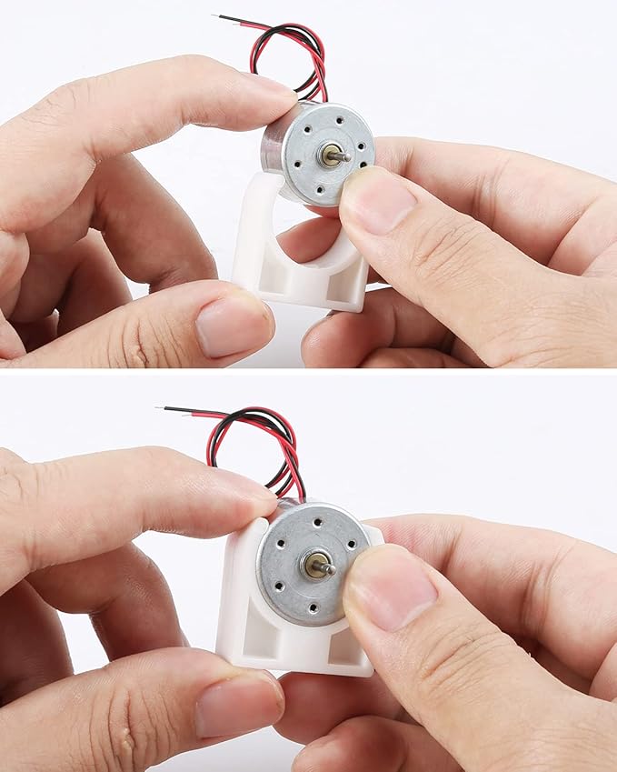 Sntieecr 6 Set Mini Generator Motors 3V-12V DC Motor, Wind Turbine Generator with Mini Fan Leaf and Plastic Motor Holder for DIY Educational Physics Experiment
