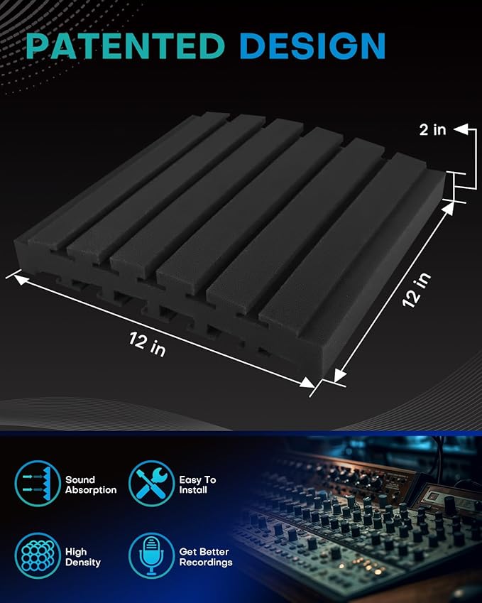 36Packs Curved Sound Proof Foam Panels
