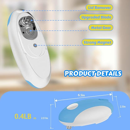 USB Rechargeable Electric Can Opener – Battery Operated, One Touch Automatic