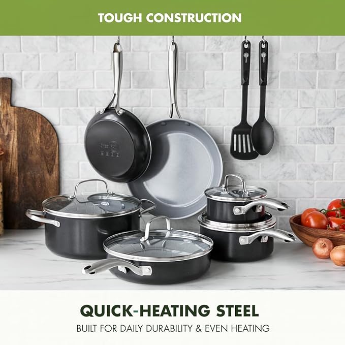 GreenPan 12 Piece Nonstick Swift Cookware Set, Ceramic PFAS-Free Pots & Pans