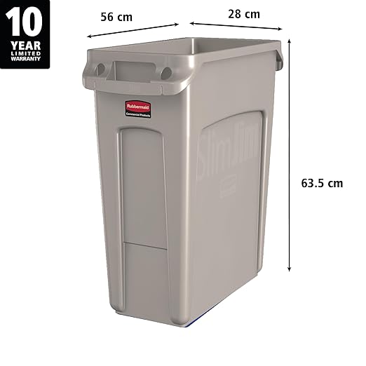 Rubbermaid Commercial Products SLIM JIM Plastic Rectangular Trash/Garbage