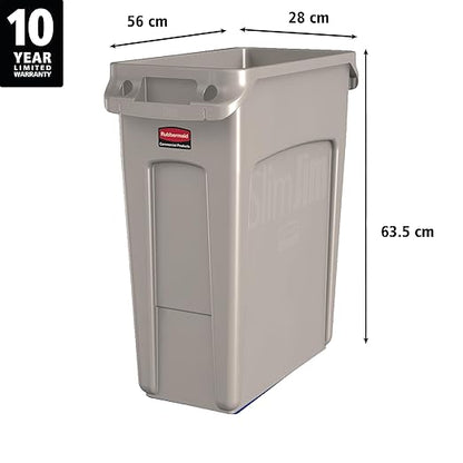 Rubbermaid Commercial Products SLIM JIM Plastic Rectangular Trash/Garbage