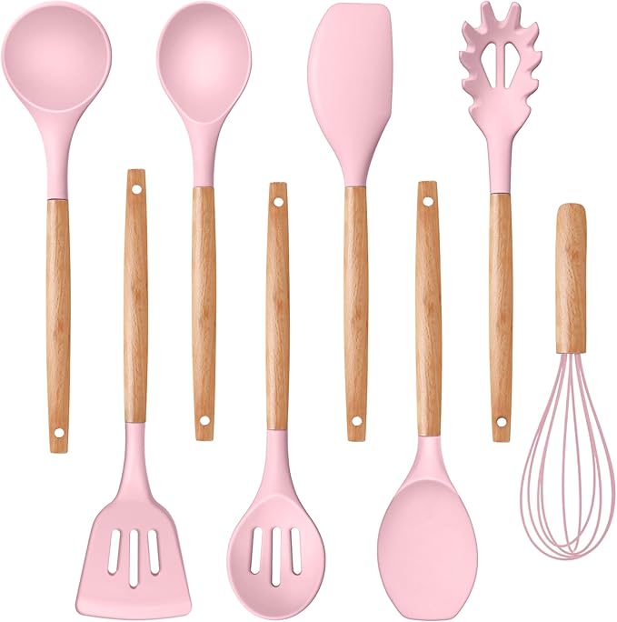 P&P CHEF Silicone Cooking Utensils Set, 8-Piece Kitchen Cooking Utensil