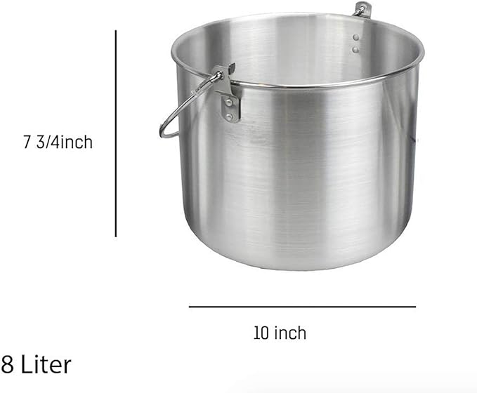 AceCamp Nested Pot Aluminum Lightweight Cooking Pot Set Outdoor Large Stock with lid and folding handle - 4L,8L,12L