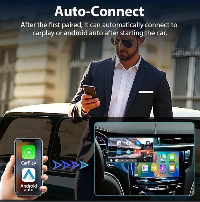 Wireless CarPlay Adapter 2-in-1 for Chevrolet Traverse 2018 2019 2020 2021 2022 2023 2024 2025, USB Design Plug and Play Bluetooth Fast Connection Car Accessories,A