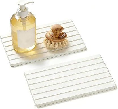 2 PCS Water Absorbing Diatomite Coasters, Stone Drying Mat