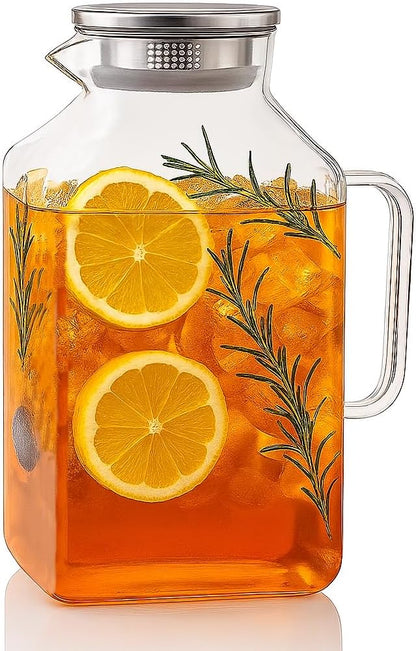 Glass Pitcher, 3.6L Glass Water Pitcher
