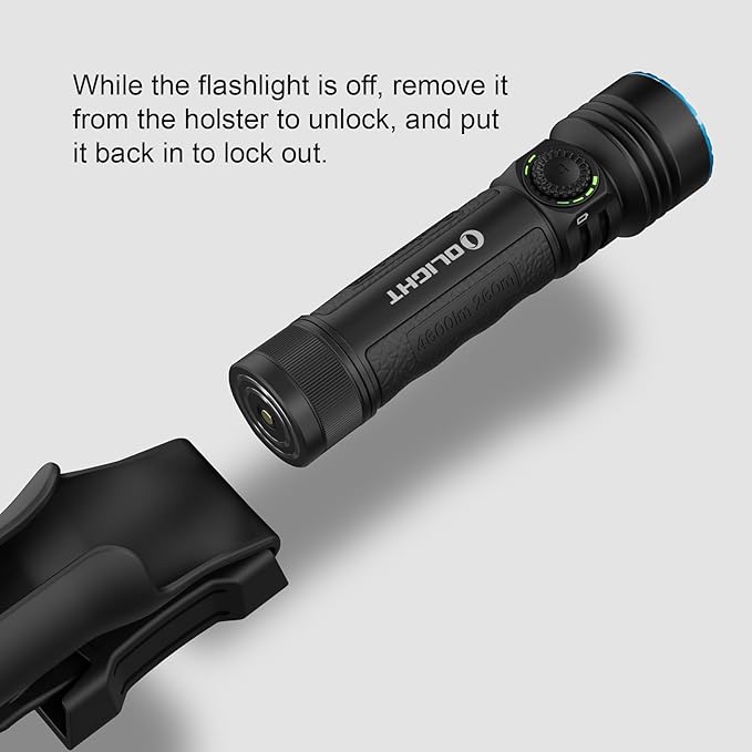 OLIGHT Seeker 4 Pro Rechargeable Flashlights, 4600 Lumens High Powerful Bright Light with USB C Holster, Waterproof IPX8 for Emergencies, Camping, Searching (Matte Black Cool White)