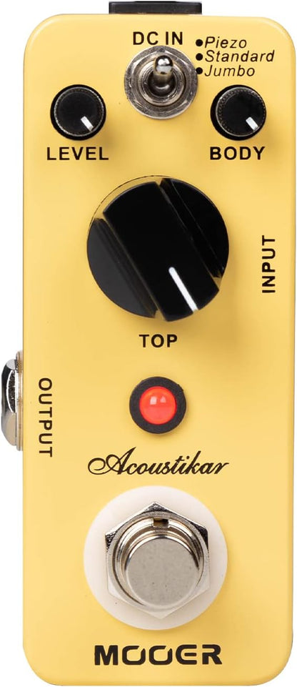 MOOER Acoustikar Acoustic Guitar Pedal Simulator Pedal, 3 Modes