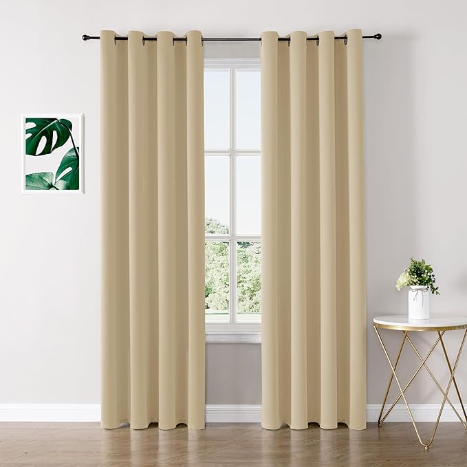 ChrisDowa Blackout Curtains 90 inches Long