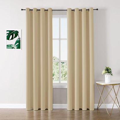 ChrisDowa Blackout Curtains 90 inches Long