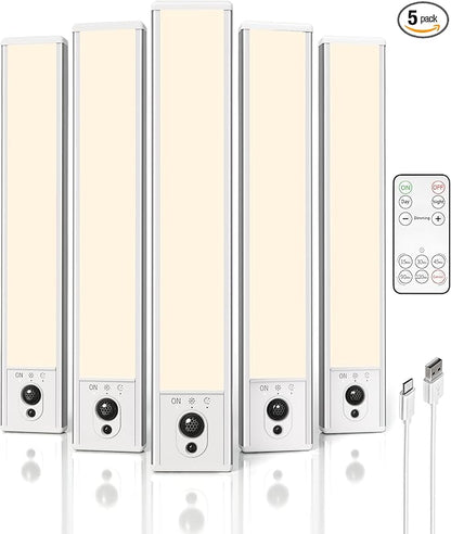 EZVALO 5-Pack Under Cabinet Lighting, 2400mAh Motion Sensor Light, LED Closet