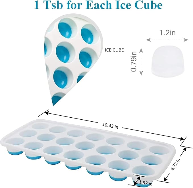 Ice Cube Trays with Lids BPA Free, 4 Pack Easy Release Silicone Ice Cube Trays