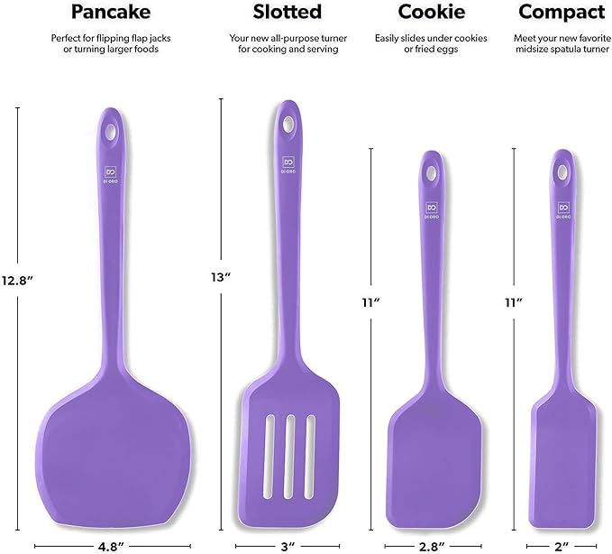 New DI ORO Silicone Turner Spatula Set