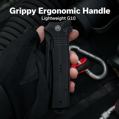 CIVIVI Neurohaptic Pocket Knife for EDC, Folding Knife with 3.74'' Nitro-V Blade G10 Handle, Reversible Clip, Gift for Men Women C23080-1