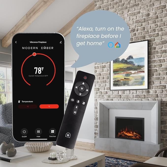 Modern Ember Highmark Traditional 30 Inch Built-in Smart Electric Fireplace