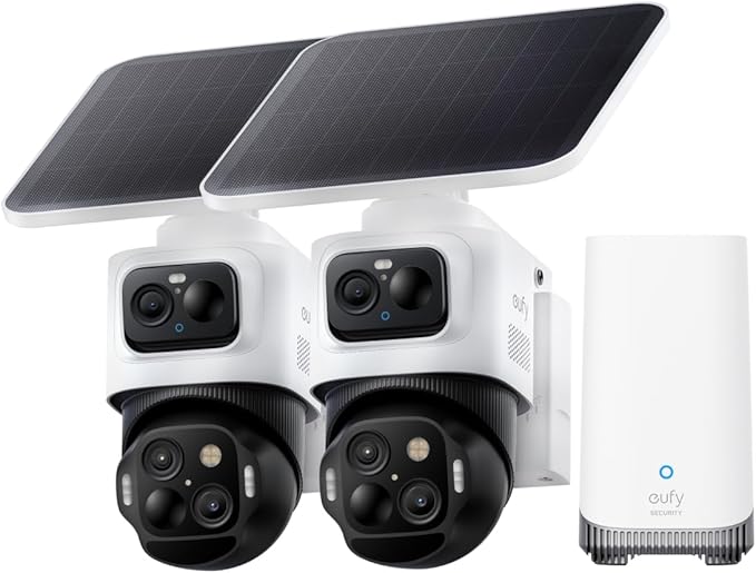 eufy Security eufyCam S4 2-Cam Kit, 4K Solar Camera Wireless Outdoor, Triple