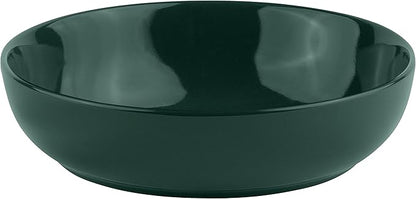 KooK Pasta Bowl, Salad Bowls, Soup, Serving Bowls, Ceramic, Large Capacity, Microwave & Dishwasher Safe, Set of 4, 40 Oz,(Hunter Green)