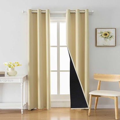 Anytime 100% Blackout Curtain 2 Panels Set, Thermal Insulated Window Drapes