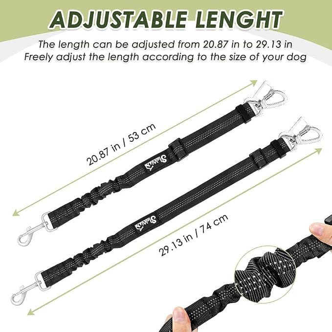 Lukovee Dog Car Harness Seat Belt, Adjustable Mesh Breathable Vest with Elastic Bungee Tether, Soft Padded 2-in-1 Safety Car Harness Seatbelt for Small Medium Large Dogs (Black,S)