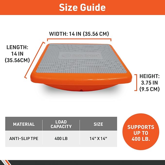 Body Sport Rocker Board for Balance Training, Standing Desk, Physical Therapy &