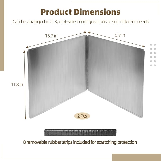 2 Pcs Grease Splatter Guards, 2-Sided Oil Splash Boards