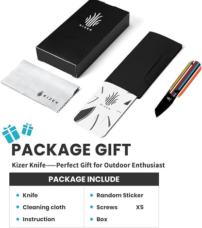 Kizer Serape Series Mini Bay Pocket Knife, 1.9 Inches 154CM Steel Blade EDC Knife, G10 Handle Small Folding Camping Knives Tools V2583C1