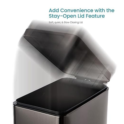 Home Zone Living 12 Gallon Slim Kitchen Trash Can