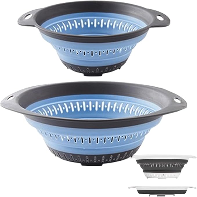Collapsible Colander and Strainer, Silicone Strainer Colanders & Food Strainers