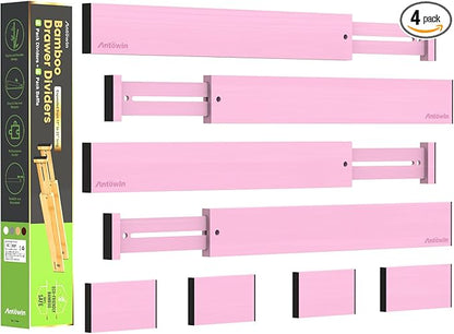 ANTOWIN Expandable Bamboo Drawer Dividers Organizers, Drawer Separators Splitter