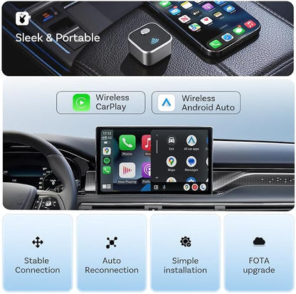 Upgraded Wireless CarPlay Adapter for Hyundai Nexo 2020-2025, Mini Wired to Wireless Box, Plug and Play, Compatible with Apple and Android