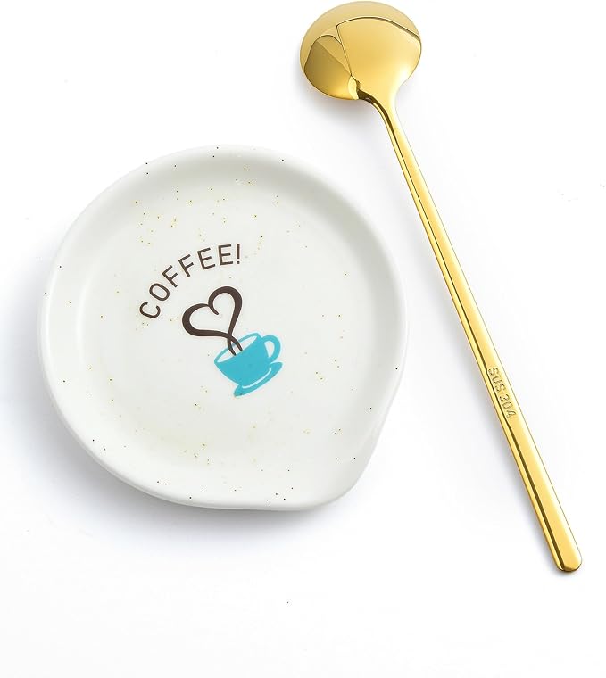 FANGSUN Coffee Spoon and Rest Set, Mini Spoon Holder