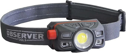 Rechargeable LED Headlamp Waterproof - Hiking Camping Outdoors Flashlight Head Lamp - Hard Hat Work Light w/Motion Sensor for Adults - Gift