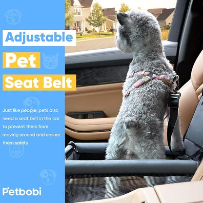 Petbobi Small Dog Car Seat, Dog Car Booster Seat for Small Medium Dogs 5-15 lbs, Foldable Front Seat Safety with Sturdy PVC Tube Frame, Breathable Mesh, Grey