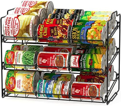 Deco Brothers Stackable Can Rack Organizer Holds Up to 36 Cans, Black