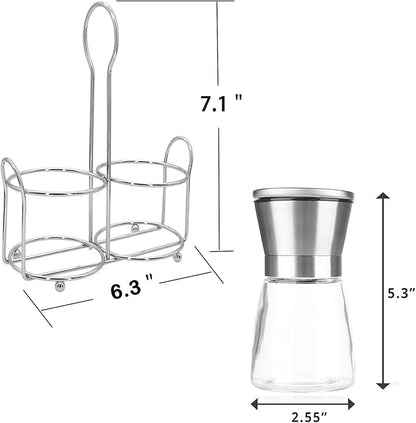 Premium Stainless Steel Salt and Pepper Grinder Set