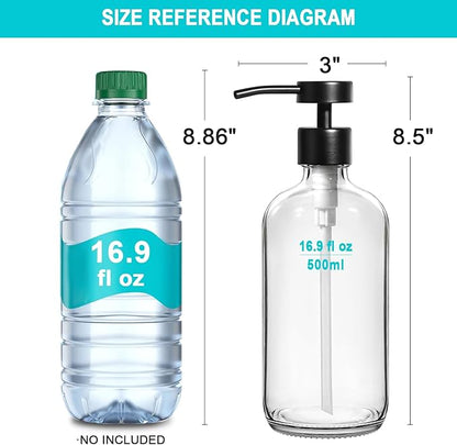 RYTOXILO Clear Soap Dispenser 2 Pack, Glass Soap Dispenser