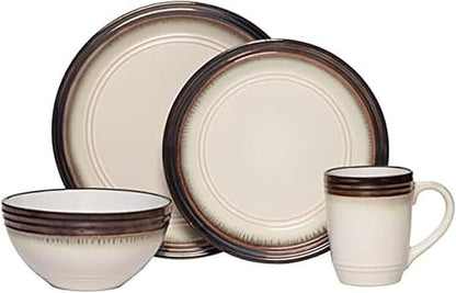 Gourmet Basics by Mikasa Bailey 16 Piece Dinnerware Set, Service for 4, Cream