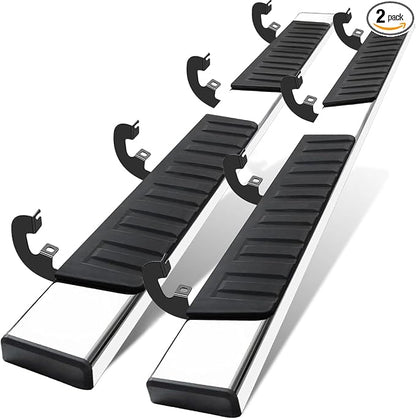 COMNOVA 6 Inches Running Boards& Steps Nerf Bars Compatible with 2019-2026 Chevy Silverado 1500, 2020-2026 Silverado/Sierra 2500/3500HD Crew Cab,Running Boards for Silverado, Stainless Steel Slider