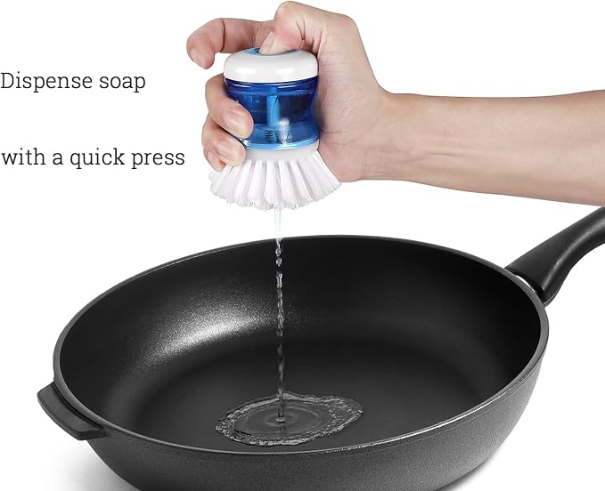 Dish Brush with Soap Dispenser, Firm Bristles Dish Scrubber