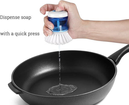 Dish Brush with Soap Dispenser, Firm Bristles Dish Scrubber