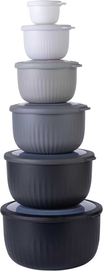 COOK WITH COLOR Prep Bowls with Lids- Wide and Deep Nesting Plastic Small