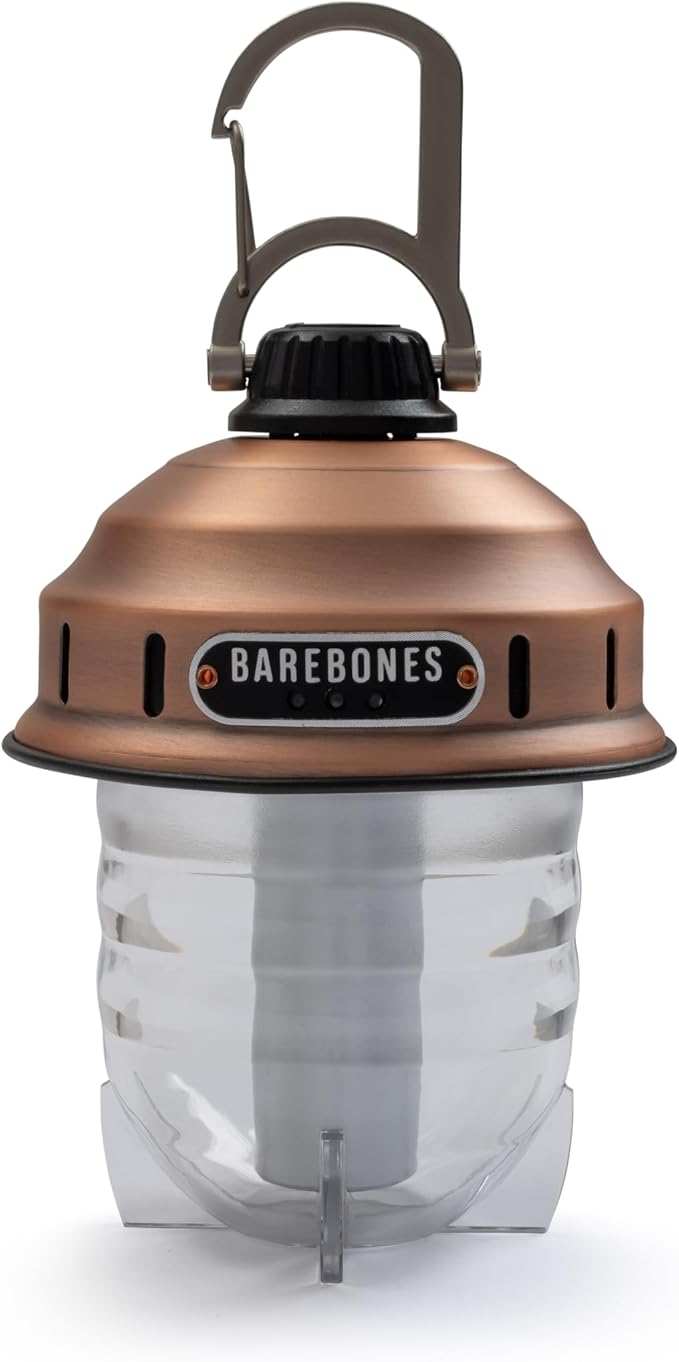 Barebones Beacon Hanging Light ??Copper, Rechargeable LED Camping Lantern with Adjustable Brightness ??Weatherproof Vintage-Style Hanging Lantern for Outdoor Adventures and Year-Round Use