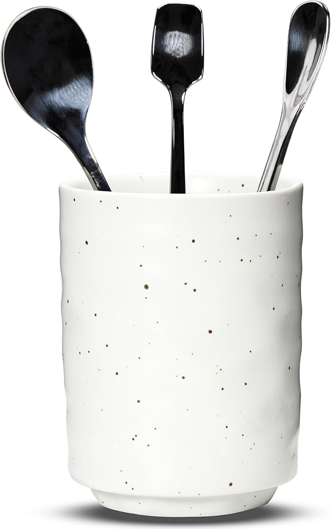 Ceramic Spoon Holder for Coffee Bar, Upright Tea Spoon Holder Cup, Coffee